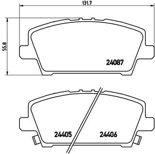 Set placute frana disc BREMBO HONDA CIVIC VIII 1.4/1.8/2.2D Inaltime 56mm Latime 132mm Grosime 18mm Montare Fata Senzor Uzura Da