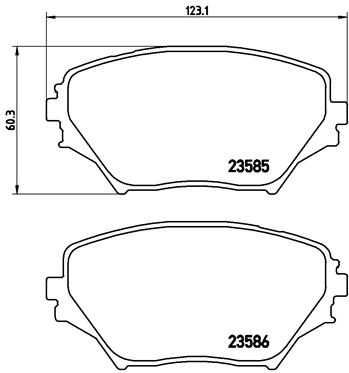 Set Placute Frana Disc BREMBO Toyota RAV 4 II 1.8-2.4 05.00-11.05 Fata 60mm Inaltime 123mm Latime 17mm Grosime AKEBONO