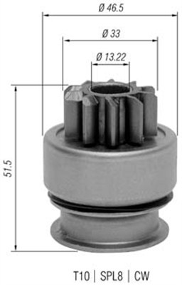 Pinion electromotor MAGNETI MARELLI CITROEN XM HYUNDAI H-1 STAREX PORTER KIA K2500 PREGIO MITSUBISHI GALANT VIII L300 L200 L400 PAJERO CLASSIC