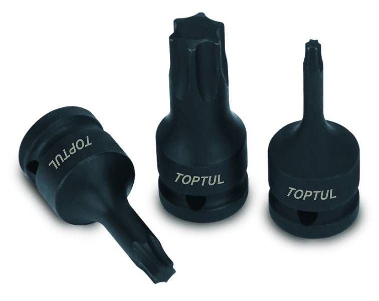 Cheie tubulară impact 3/8` TORX T27 lungime 52mm TOPTUL 20.8mm D2 10mm metrică profesională scurtă 1 buc