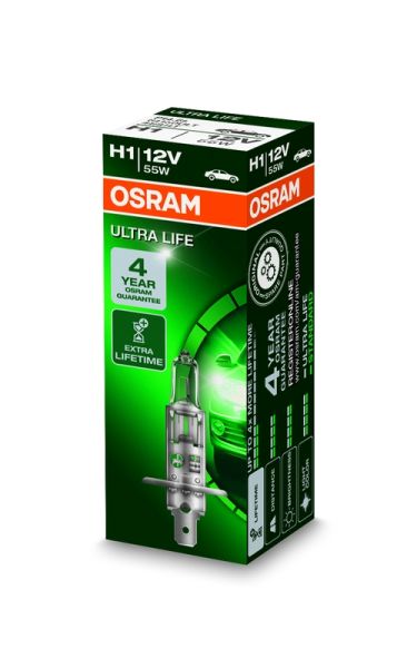 Bec far faza lunga OSRAM H1 12V 55W P14,5S Ultra Life DS 3, DS 4, IVECO DAILY, MERCEDES C (W202) 10.75-