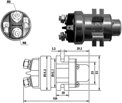 Solenoid electromotor MAGNETI MARELLI 12V 200A 4buc Sistem electric motor Demaror