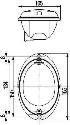 Stopuri spate HELLA LED 12/24V indicator lumini frana parcare L/R 142x100x40mm 24 LED rosu galben ECE E4 11785