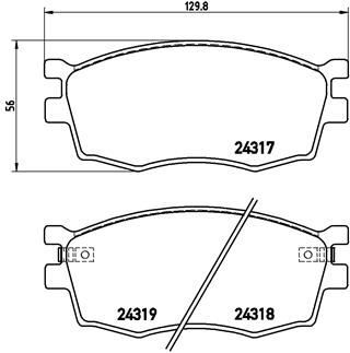 Set placute frana disc BREMBO HYUNDAI ACCENT III KIA RIO II 1.4/1.5D/1.6 Fata 56.0mm Inaltime 130.0mm Latime 18.0mm Grosime