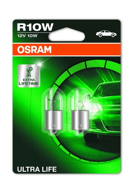 Bec incandescent OSRAM R10W 12V 10W BA15S ambalaj blister 2buc Ultra Life Mercedes 124 IVECO MASSIF MAN TGE