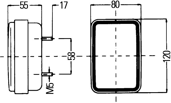 Semnalizator HELLA John Deere Poziție Față Stânga Dreapta 55mm Înălțime 80mm Lățime Portocaliu Negru Halogen 12V P21W R5W