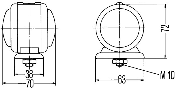 Lumina de delimitare HELLA 72.0mm Înălțime 63.0mm Lățime 70.0mm Adâncime C5W Halogen 24.0V ECE Dreapta/Stanga Montant