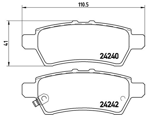 Set placute frana disc BREMBO NISSAN NP300 NAVARA PATHFINDER XTERRA Spate 41.0mm Inaltime 111.0mm Latime 16.0mm Grosime