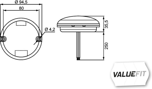 Lampa mers inapoi HELLA LED 12/24V 12 LED IP67 95mm spate transparent negru ECE-R23 ECE-R10 260mm cablu