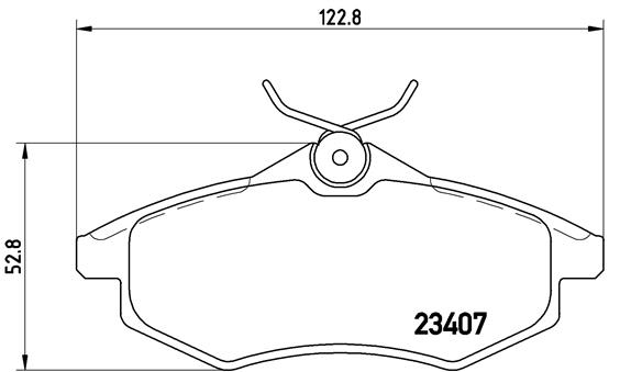 Set plăcuțe frână disc BREMBO Citroen C2 C3 față 123x53x19 mm fără senzor uzură cu accesorii șuruburi etrier Lucas