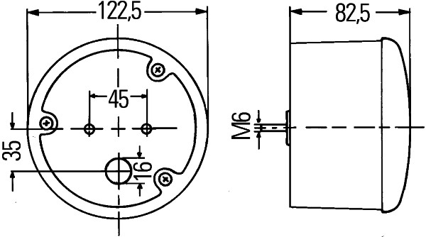 Semnalizator HELLA lampă indicatoare de Etapă 123mm diametru 83mm înălțime montare spate dreapta stanga ECE-R6 P21W 12V/24V galben negru