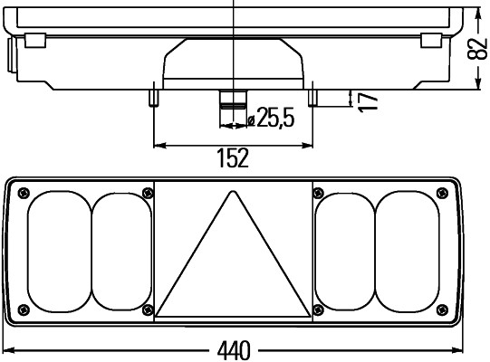 Stopuri spate HELLA EASYCONN I C5W/P21W/R5W indicator ceata marsarier frana parcare lateral stanga 440mm lungime 82mm inaltime