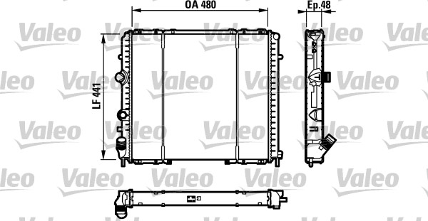 Radiator racire motor VALEO Renault Kangoo Express 1.9D aluminiu 480x441x47 mm 32 mm intrare 32 mm iesire