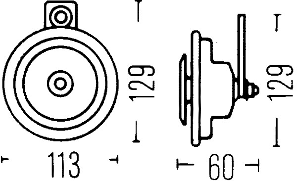 Claxon HELLA 48V 62W 112mm 129mm 116dB Gri Ton Jos ECE 335Hz Conexiune 60mm X7 X9K X4K