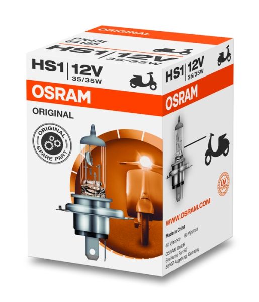 Bec far principal OSRAM HS1 12V 35W PX43T motociclete Standard DERBI BOULEVARD GASGAS EC GILERA DNA HUSABERG FE HUSQVARNA SM SMR TE MALAGUTI MADISON PASSWORD