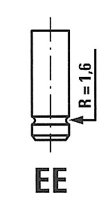 Supapa evacuare FRECCIA PERKINS RENAULT TRUCKS Diesel 123.3mm 37.4mm 9.5mm 45° Tija cromata