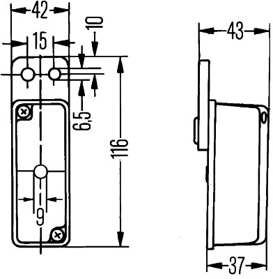 Lumina de clarificare HELLA Alb Halogen T4W Suprafață Lumină contur Lentile transparente Carcasa Negru Montare Superior/Latura