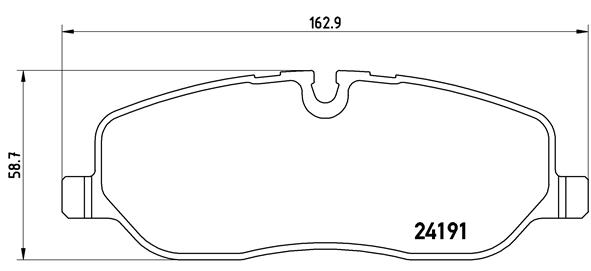 Set Placute Frana Fata BREMBO LAND ROVER DISCOVERY III IV RANGE ROVER III SPORT I 2.7D-4.4 03.02-12.18 59mm 163mm 18mm