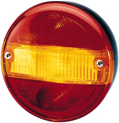 Stopuri spate HELLA 140mm lampă rotundă indicator fără podśw.tab.rej orizontală P21W/R5W 12V/24V stânga dreapta ECE E12 7146