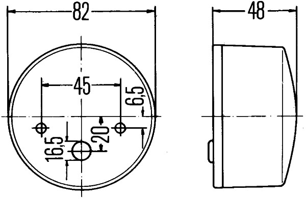 Semnalizator spate universal lumina HELLA fata stanga dreapta galben diametru 82mm inaltime 48mm 12V 24V IPX9K IP5KX C5W P21W