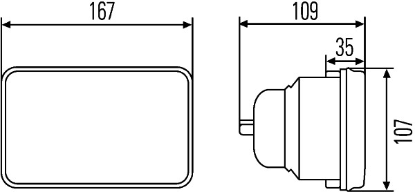 Insertie far HELLA universal Dreapta/Stanga H4 12/24V latime 167mm inaltime 107mm transparent MITSUBISHI TOYOTA FENDT