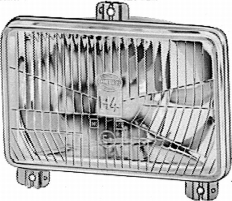 Insertie Far Dreptunghiular HELLA H4 L/R 150mm Crom/Negru Transparent Sticla 12V/24V 164x103mm 106mm Inaltime 167mm Latime 118mm Adancime