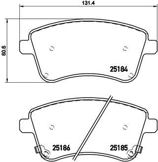 Set Placute Frana Fata BREMBO KIA VENGA 1.4-1.6D 02.10- Inaltime 61mm Latime 131mm Grosime 19mm Senzor Uzura Da Material Scazut Metalic