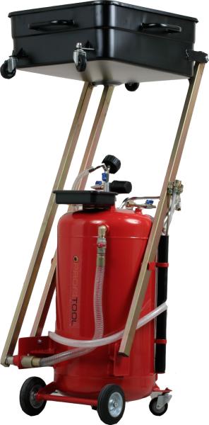 Recuperatoare de ulei PROFITOOL tip pantograf 90l recipient superior 65l rezervor principal golire scaune set tuburi aspiratie