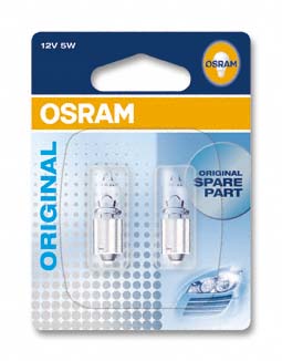 Bec lumini interioare OSRAM H5W 12V 5W BA9S Miniwat ambalaj blister 2 bucăți