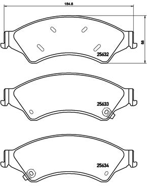 Set placute frana fata BREMBO Ford Ranger 2.0D-3.2D 04.11- inaltime 68mm latime 194mm grosime 16mm senzor uzura Da cu suruburi etrier