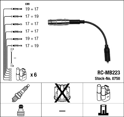 Set cablaj aprindere NGK cu aprindere prin cabluri M112/113 PB 97