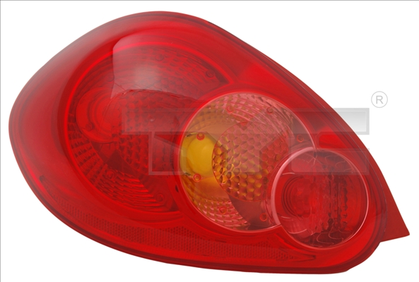 Lampa spate stanga TYC Toyota Aygo 1.0/1.4D 07.05-05.14 fara suport bec P21/5W P21W rosu portocaliu