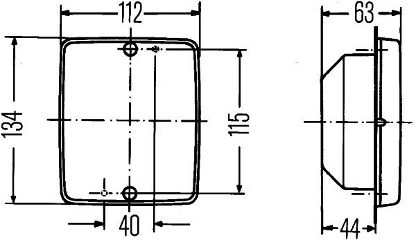 Stopuri spate HELLA Lampa de pozitie Spate Dreapta/Stanga R5W Rosu Neoplan Inaltime 139mm Latime 116mm Lungime 63mm