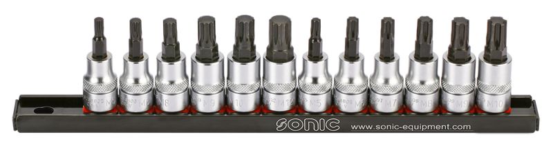 Set chei tubulare SONIC 12 buc RIBE SPLINE XZN 3/8 inch 10 mm mufe biti omogen Bar/Sina