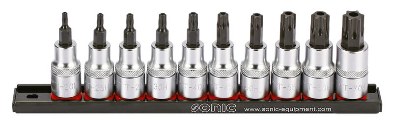 Set chei tubulare SONIC mufe biti omogen TORX Tamper 10 piese 1/2 inch 12.5 mm