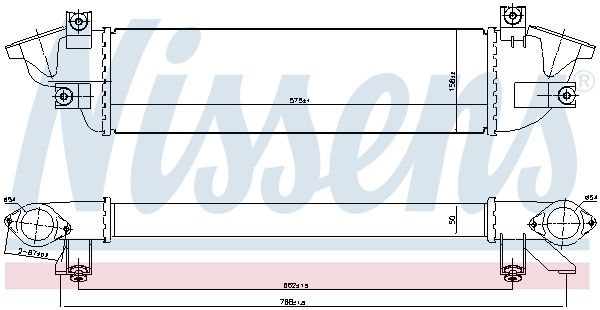 Admisie Racitor Aer NISSENS Intercooler FIAT FULLBACK MITSUBISHI L200 Pajero Sport III 2.2D 2.4D 575x158x50 mm Aluminiu Plastic