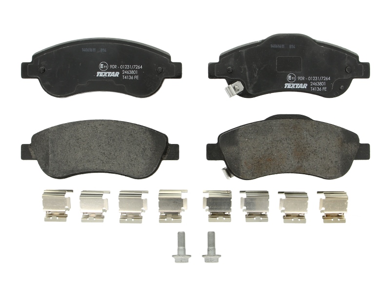 Set placute frana fata TEXTAR Honda CR-V III IV 1.6D-2.4 06.06- inaltime 60.4mm latime 151.2mm grosime 19.0mm cu accesorii