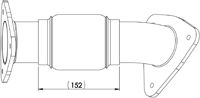 Racord evacuare DINEX Teava esapament lungime 380mm montare fata FORD IVECO DAILY EURO 5 150mm inaltime 160mm latime