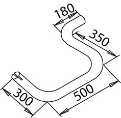 Racord evacuare DINEX teava esapament 1140mm montare mijloc Mercedes inaltime 250mm latime 300mm