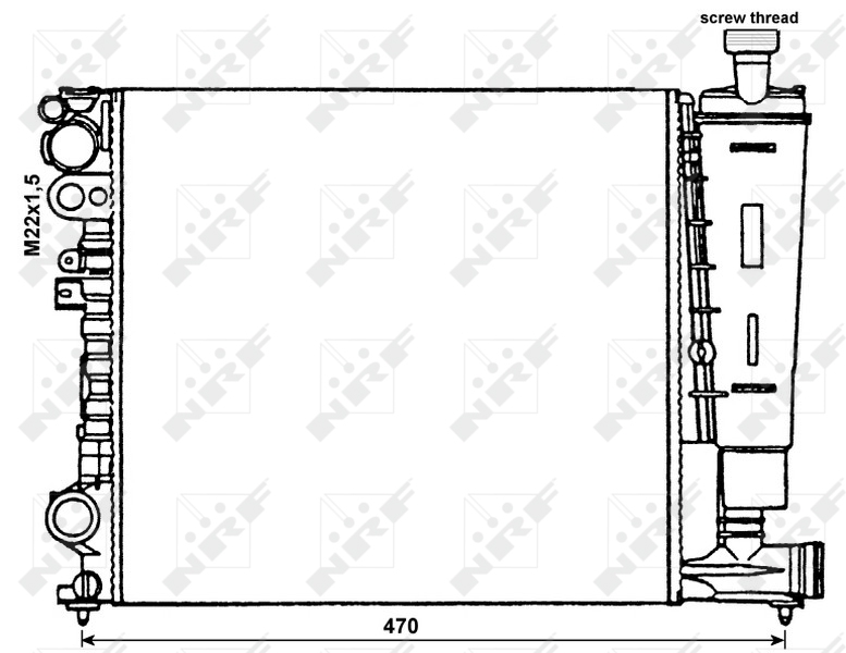 Radiator motor aluminiu 600mm x 470mm x 23mm CITROEN EVASION JUMPY FIAT SCUDO ULYSSE LANCIA ZETA PEUGEOT 806 EXPERT NRF