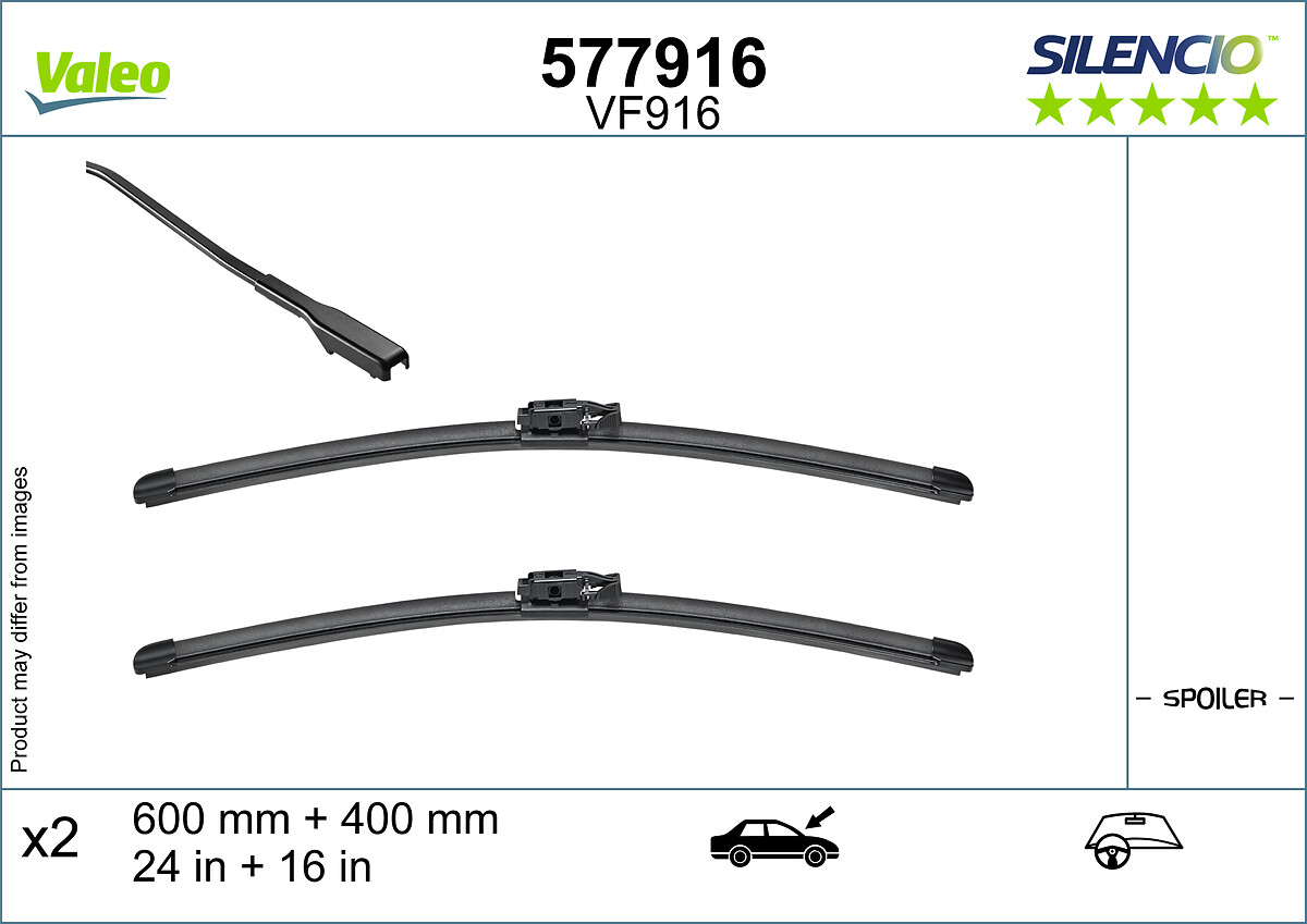 Lamela stergator fata jointless cu spoiler 2pcs Silencio 600mm/400mm DACIA JOGGER LOGAN III SANDERO III 01.21- VALEO