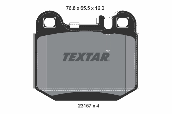 Set placute frana spate disc TEXTAR Mercedes W163 Maserati Gransport Quattroporte V Inaltime 65.5mm Latime 76.8mm Grosime 16.0mm