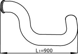 Racord evacuare DINEX teava esapament lungime 950mm Volvo EURO 5 FH D13A440-D13B440 montare spate inalțime 150mm latime 420mm