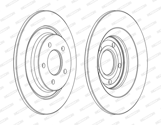 Set discuri frana FERODO spate 302mm 41mm Mazda 5 1.6D-2.3 02.05- deplin 5 gauri Dreapta/Stanga 2 buc