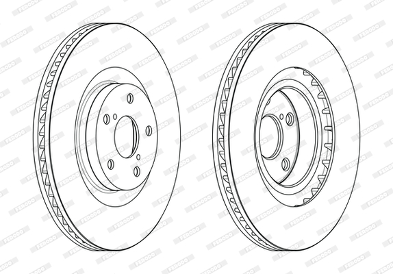 Disc frana Fata Stanga FERODO ventilat 334mm 5 gauri Lexus GS 3.5 08.05-11.11 30mm grosime 28mm minima 50.8mm inaltime