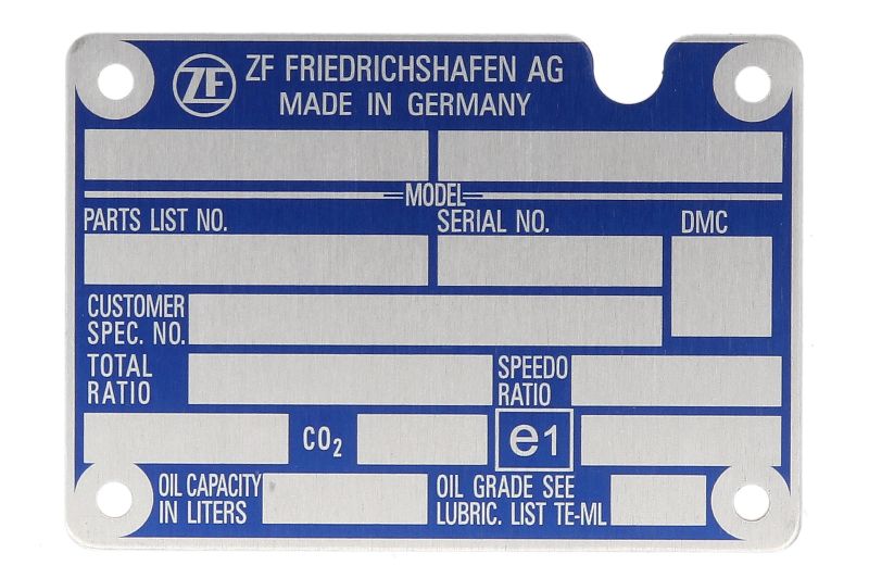 Element transmisie manuală ZF Schimbător viteze piese cutie viteze manuală Etichetă printabilă ZF