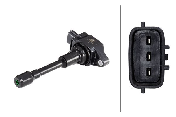 Bobina de inductie HELLA Ignition Coil INFINITI NISSAN 1.2-5.6 Plug-in 12V 1 Fixare 3 Conexiuni