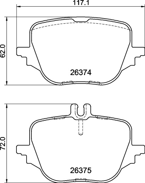 Set placute frana spate BREMBO cu tampon amortizare fara optionale Mercedes C T-MODEL S206 W206 GLC X254 S V223 W223 2.0DH-3.0H 09.20-