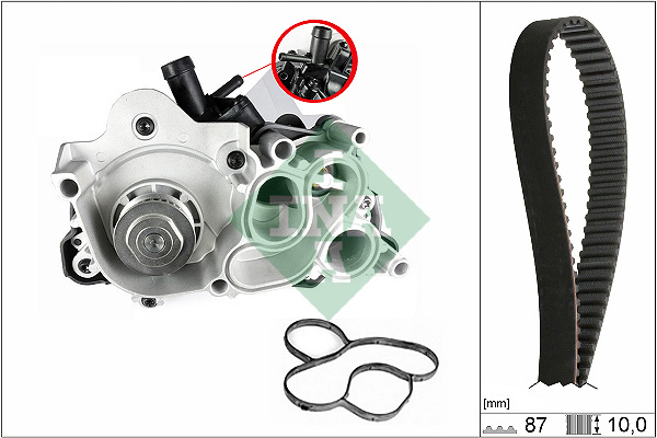 Set pompa apa + curea dintata INA AUDI A1 A3 A4 B9 Q2 Q3 SEAT ALHAMBRA ATECA IBIZA IV LEON SKODA FABIA III