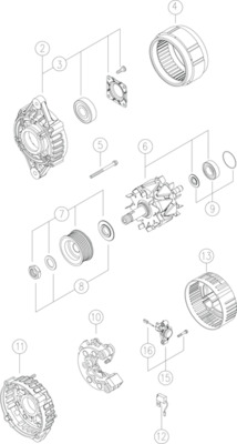 Alternator LETRIKA 14V 120A CASE IH MXM 675TA 675FA 01.02-12.07 Diametru 67mm 8 caneluri 8.2mm alezaj 86mm fixare 82mm distanta 32.7mm fulie